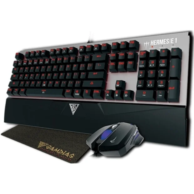 Комплект клавиатура + мышь с ковриком Gamdias Hermes E1 Combo (Brown Switches)